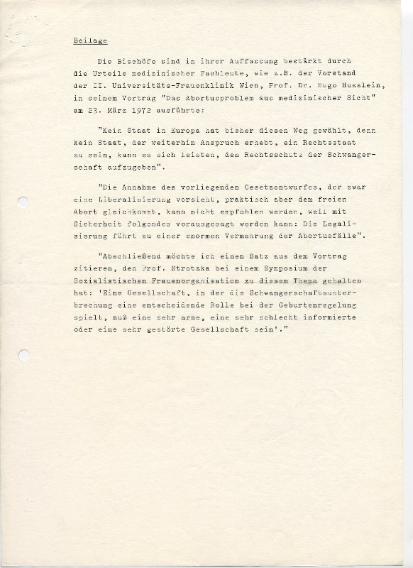 Schreiben Kardinal König - Bruno Kreisky 1973