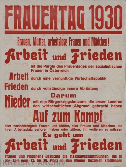 Plakat der SDAP zum Frauentag 1930