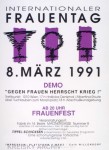 Plakat der Plattform 8. März zum Frauentag 1991